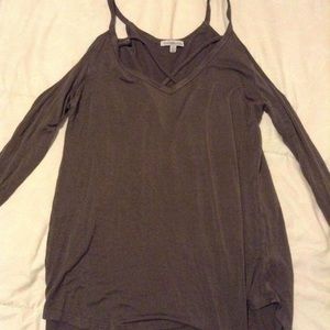 Olive shoulder cutout long sleeve